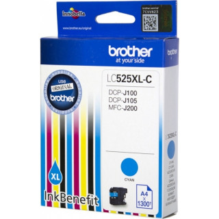 Brother Original Cyan Ink Cartridge LC525XLC for DCP-J100|J105|MFC-J200 1.3K "LC525XLC"