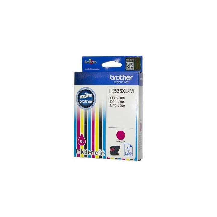 Brother Magenta LC525XLM Eredeti Tinta Patron DCP-J100|J105|MFC-J200 1.3K "LC525XLM"