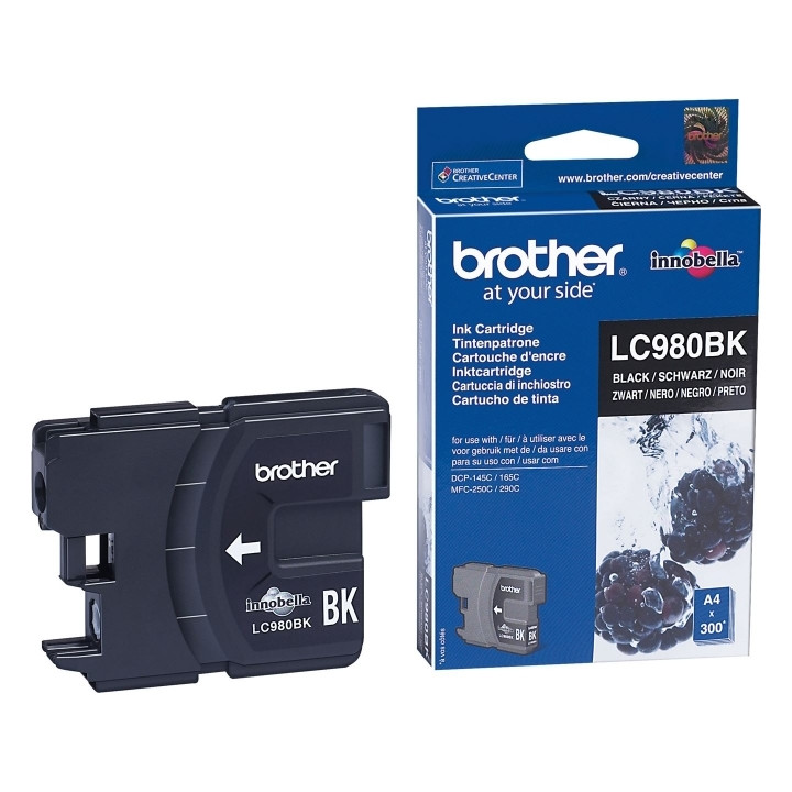 Cartus Cerneala Original Brother Black, LC980BK, pentru DCP-145C|165C|195C|365C|375C|MFC-250C|290C|295CN, 300,, (timbru verde 0.