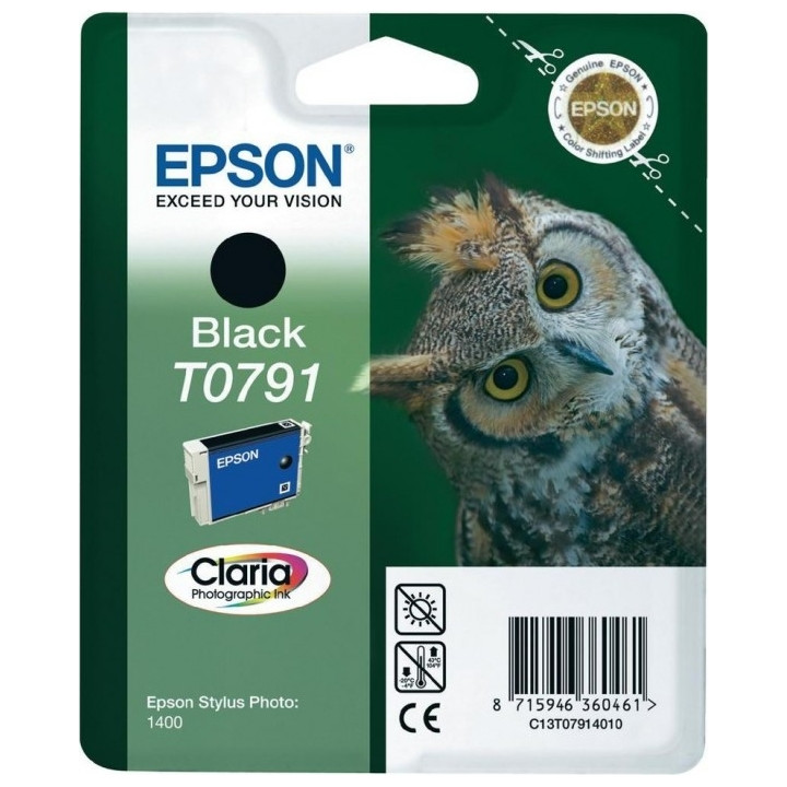 Eredeti Epson Fekete T0791 Tintapatron Stylus Photo 1400 "C13T07914010"