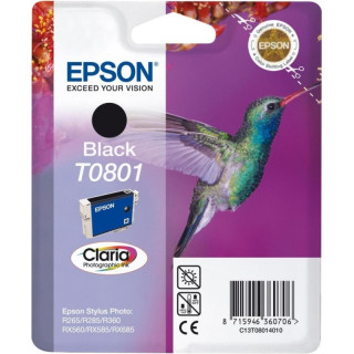 Cartus Cerneala Original Epson Photo Black, T0801, pentru Stylus Photo R265|360|RX562, , (timbru verde 0.15 lei), "C13T08014011"