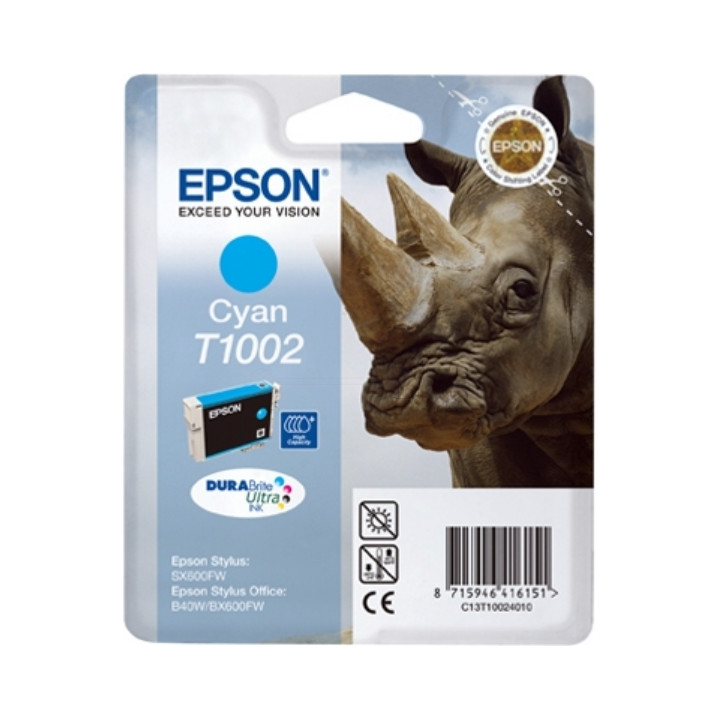 Original Epson Cyan Ink Cartridge T1002 for B40W | BX600 | 610FW "C13T10024010"