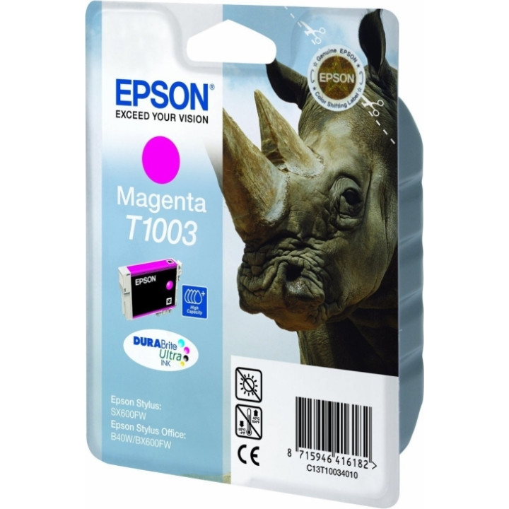 Cartus Cerneala Original Epson Magenta, T1003, pentru B40W|BX600|610FW, , (timbru verde 0.15 lei), "C13T10034010"(RAPO)