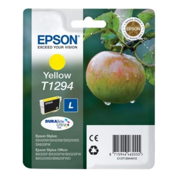 Cartus Cerneala Original Epson Yellow, T1294, pentru SX425W, , (timbru verde 0.15 lei), "C13T12944011"(RAPO)