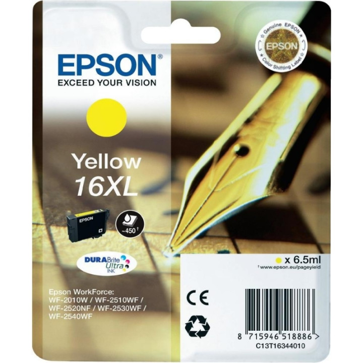 Cartus Cerneala Original Epson Yellow, T1634, pentru WF2540, , (timbru verde 0.15 lei), "C13T16344010"