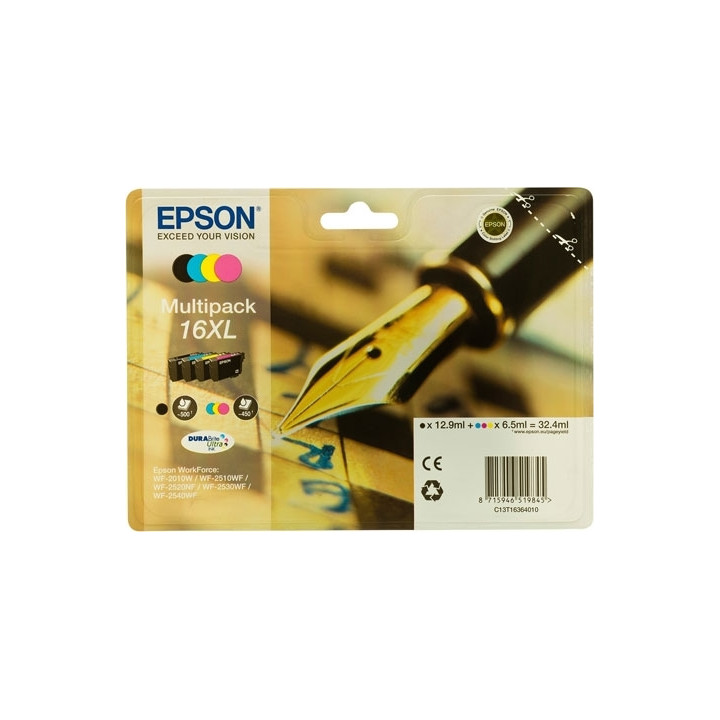 Eredeti Epson CMYK T1636 tintapatron WF2540-hez "C13T16364010"