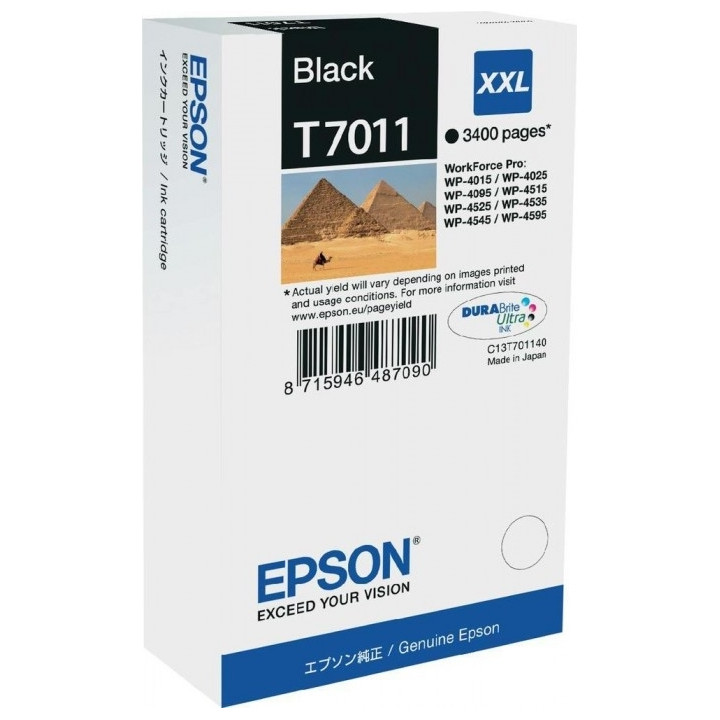 Eredeti Epson Fekete T7011 Tintapatron WP4000|4500 "C13T70114010" (RAPO)