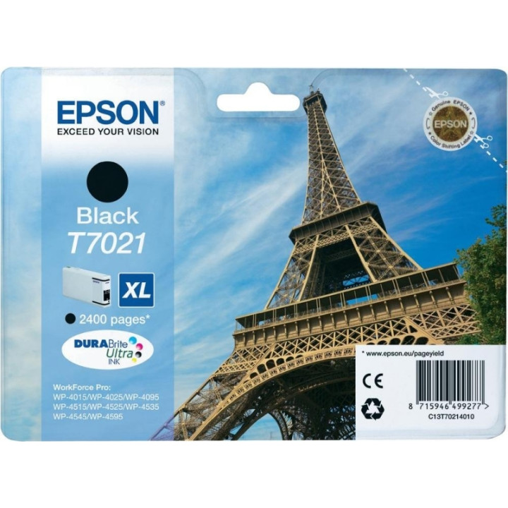 Original Epson Black Ink Cartridge T7021 for WP4000|4500 "C13T70214010"