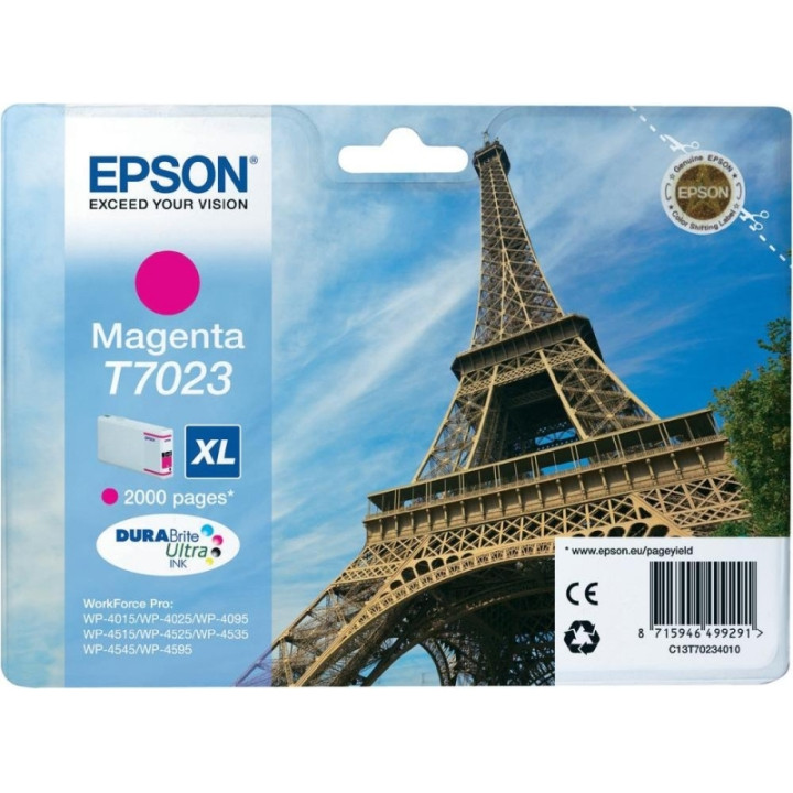 Оригинален мастилен картридж Epson Magenta T7023 за WP4000|4500 "C13T70234010" (RAPO)