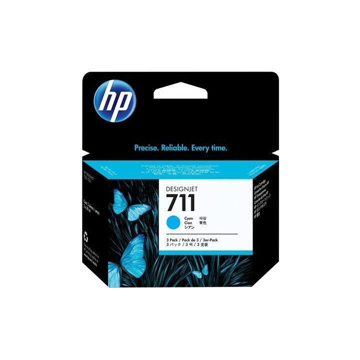 Tri-Pack Original HP Cyan, nr.711, pentru DesignJet T120|T520, , (timbru verde 0.45 lei), "CZ134A"