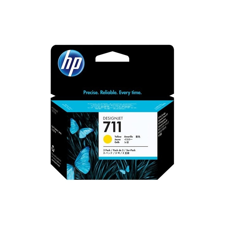 Три пакет оригинален HP жълт номер 711 за DesignJet T120|T520 "CZ136A"