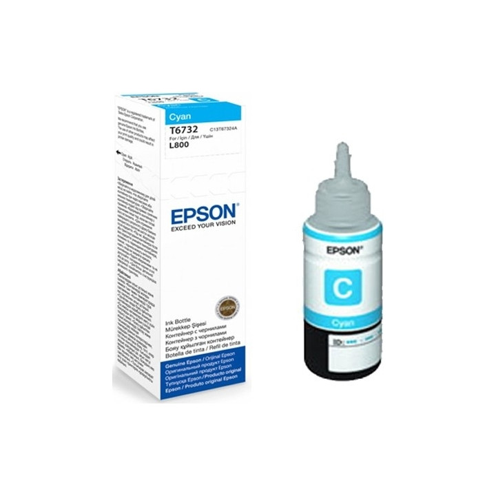 Cartus Cerneala Original Epson Cyan, T6732, pentru L800, , (timbru verde 0.15 lei), "C13T67324A"(RAPO)