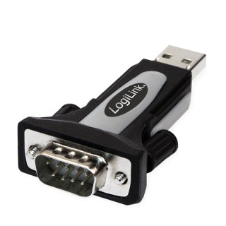 АДАПТЕР USB LOGILINK USB 2.0 (T) към Serial DB9M (9-пинов)(RS232)(T) черен със сребристо "AU0034"