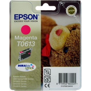 Cartus Cerneala Original Epson Magenta, T0613, pentru D88|D68PE|DX4800|DX4850|DX4200|DX4250|DX3800|DX3851, , (timbru verde 0.15 