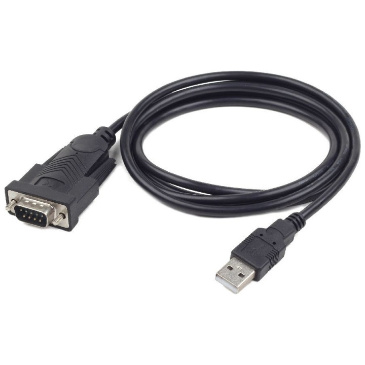 USB GEMBIRD кабел адаптер USB 2.0 (T) към Serial DB9M (9-пинов)(RS232)(T) 1.5m черен "UAS-DB9M-02"