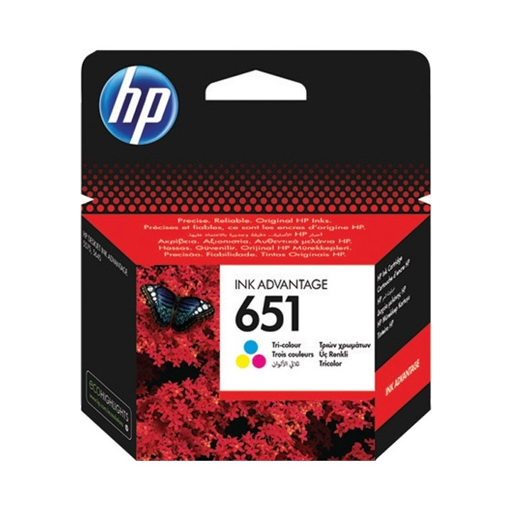 Cartus Cerneala Original HP Color, nr.651, pentru DJ 5575|5645|Mobile OJ 202|252, , (timbru verde 0.15 lei), "C2P11AE"