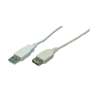 USB удължителен кабел LOGILINK USB 2.0 (T) към USB 2.0 (M) 3м сив "CU0011"