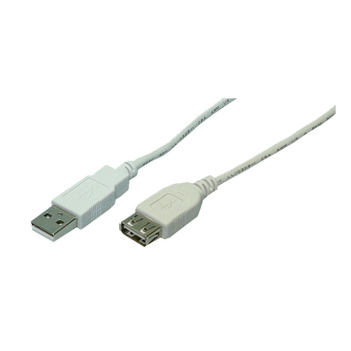 LOGILINK USB KÁBEL USB 2.0 (T) - USB 2.0 (F) HOSSZABBÍTÓ 3m szürke "CU0011"
