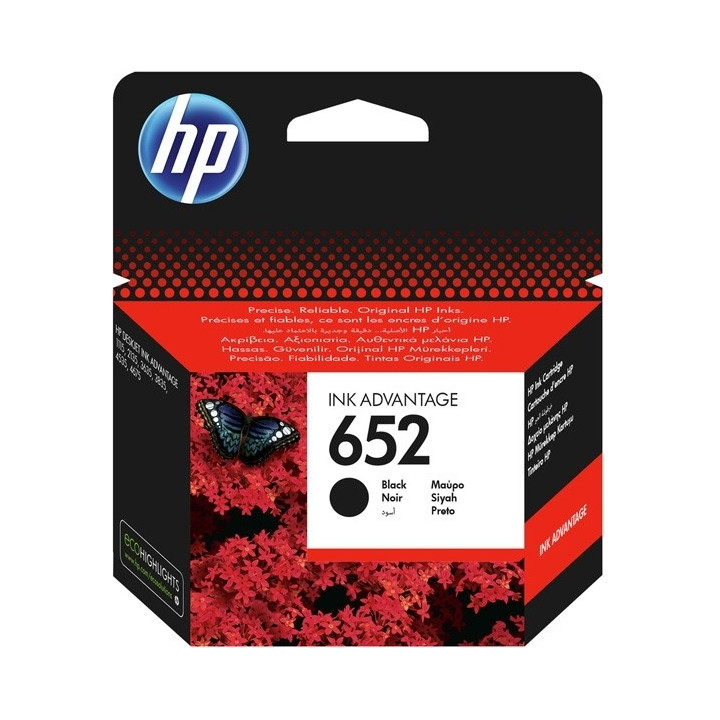 HP 652 Fekete Eredeti Tintapatron DESKJET 2135 AIO "F6V25AE"