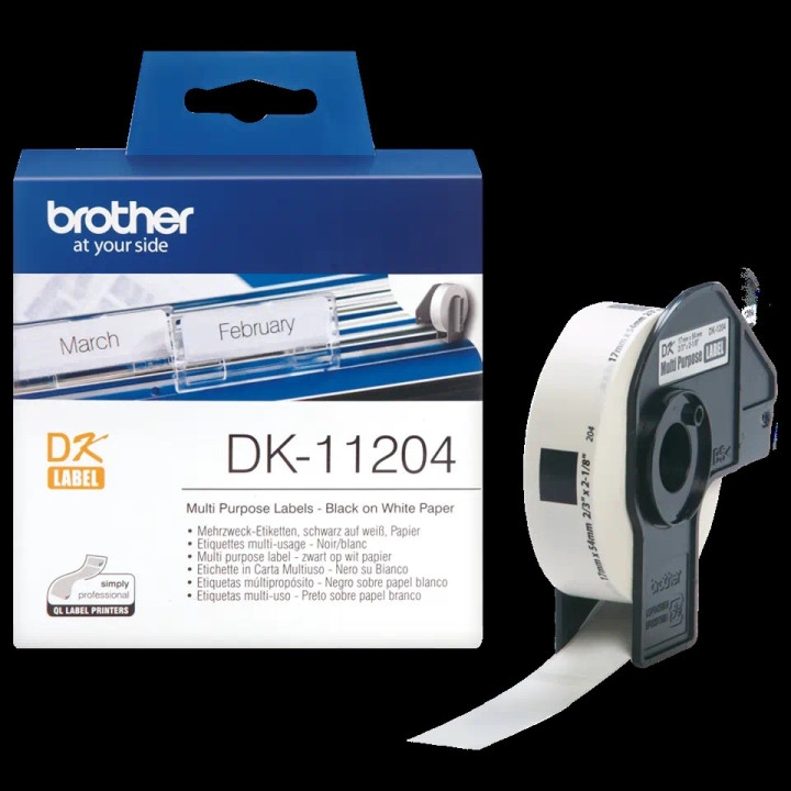Етикети хартия Original Brother White, DK11204 за 17mm X 54mm X 400 "DK11204"