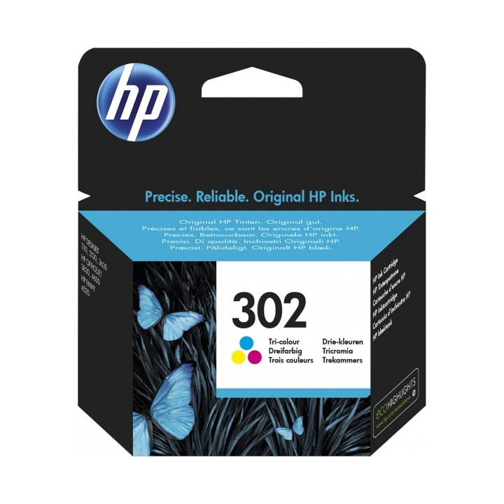 HP 302 Színes Eredeti Tinta Patron DeskJet 2130|3639 "F6U65AE"