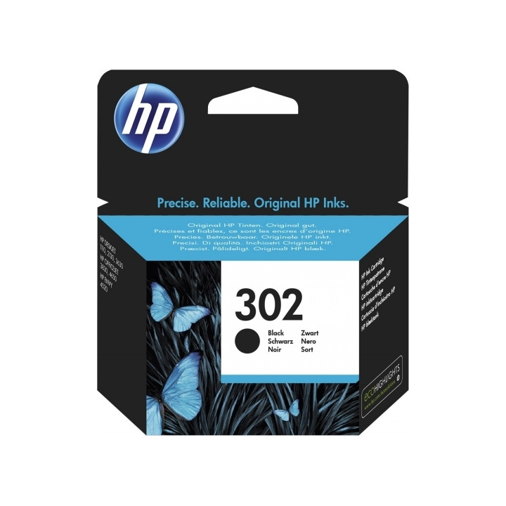 Original HP Black Ink Cartridge No. 302 for DeskJet 2130/3639 "F6U66AE"