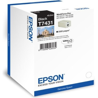 Cartus Cerneala Original Epson Black, T7441, pentru Workforce Pro WP-M4015|WP-M4525, , incl.TV 0.15 RON, "C13T74414010"
