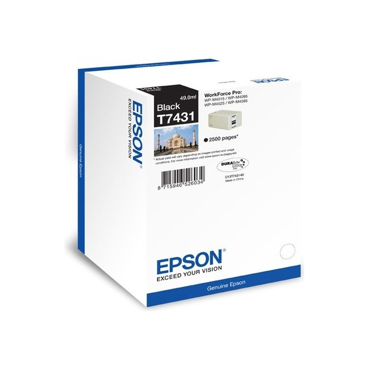 Original Epson Black Ink Cartridge T7441 for Workforce Pro WP-M4015 | WP-M4525 "C13T74414010"