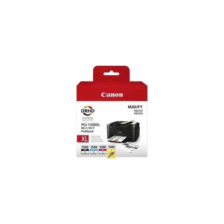 Original Canon CMYK Combo Pack PGI-1500XLMULTI for Maxify MB2050 | MB2150 | MB2350 | MB2750 "BS9182B004AA"