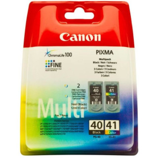 Комбо пакет оригинални Canon черен/цветен PG-40/CL-41 за Pixma IP1200|IP1300|IP1600|IP1700|IP1800|IP1900|IP2200|IP2500|IP2600|MP