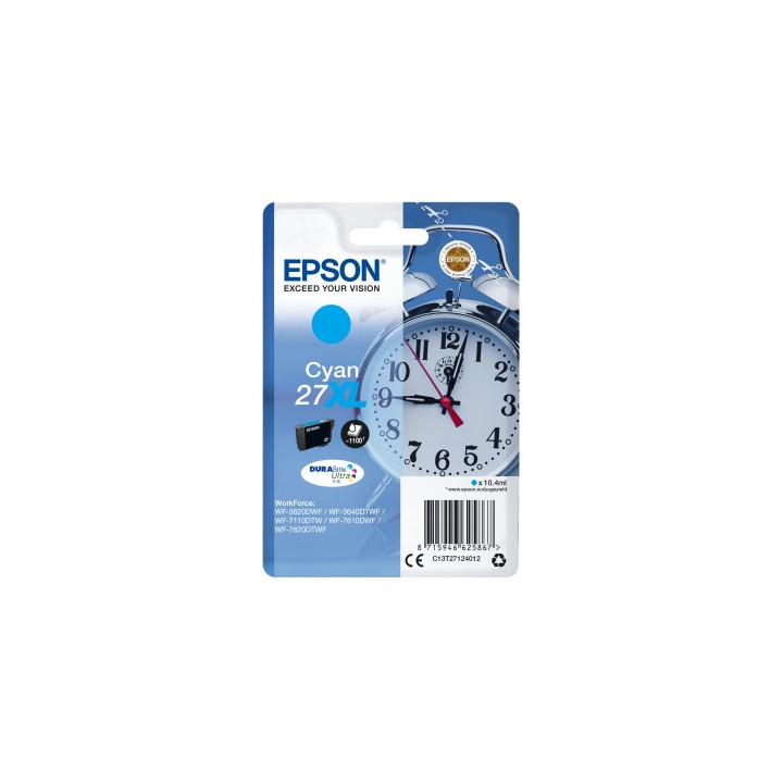 Cartus Cerneala Original Epson Cyan, T27124012, pentru WorkForce WF-7110|WF-7610, incl.TV 0.11 RON, "C13T27124012"(RAPO)