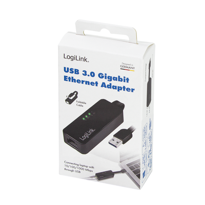 LOGILINK USB 3.0 (T) - RJ45 (F) adapter kábel, 14 cm hosszú "UA0184A"