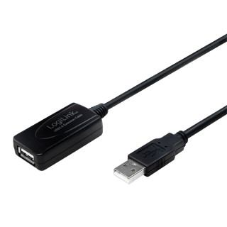 LOGILINK USB KÁBEL 2.0 hosszabbító (N) USB 2.0 (F) 10m aktív (hosszú USB kábel használatát teszi lehetővé) fekete "UA0143"