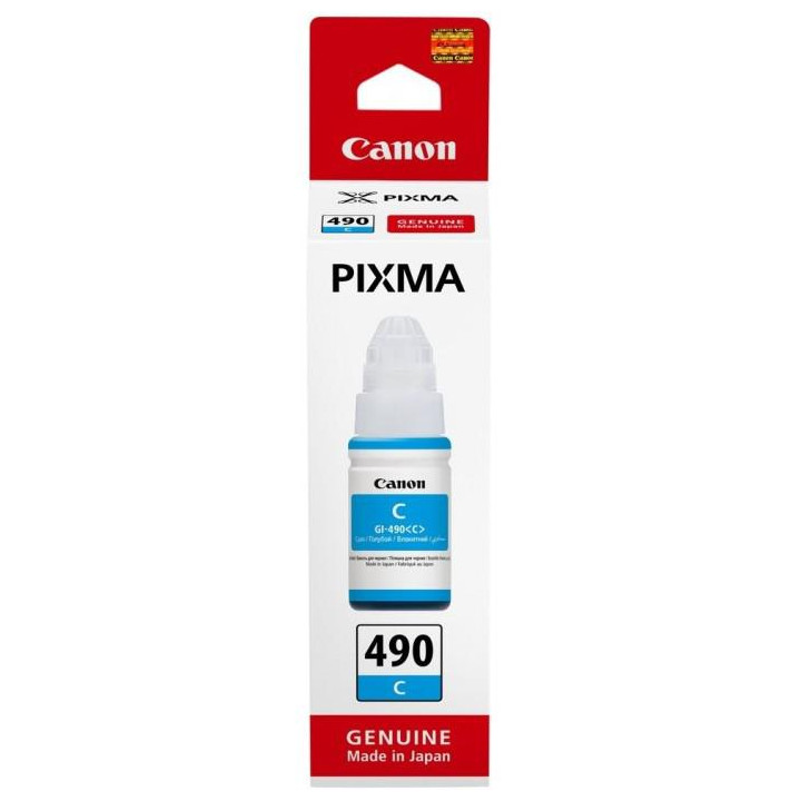 Original Canon Cyan Ink Cartridge Gi-490C for G1400 | G2400 | G3400 70ml "BS0664C001AA"