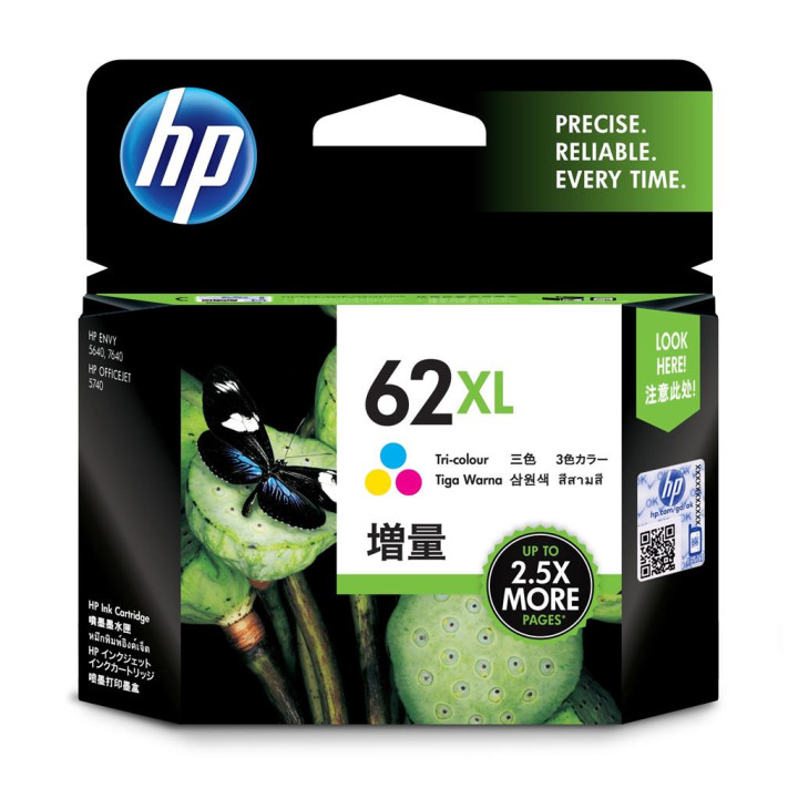 Original HP Color Ink Cartridge No. 62XL for Envy 5640 AIO | OfficeJet 200 Mobile | OfficeJet 250 Mobile AIO 415 "C2P07AE"