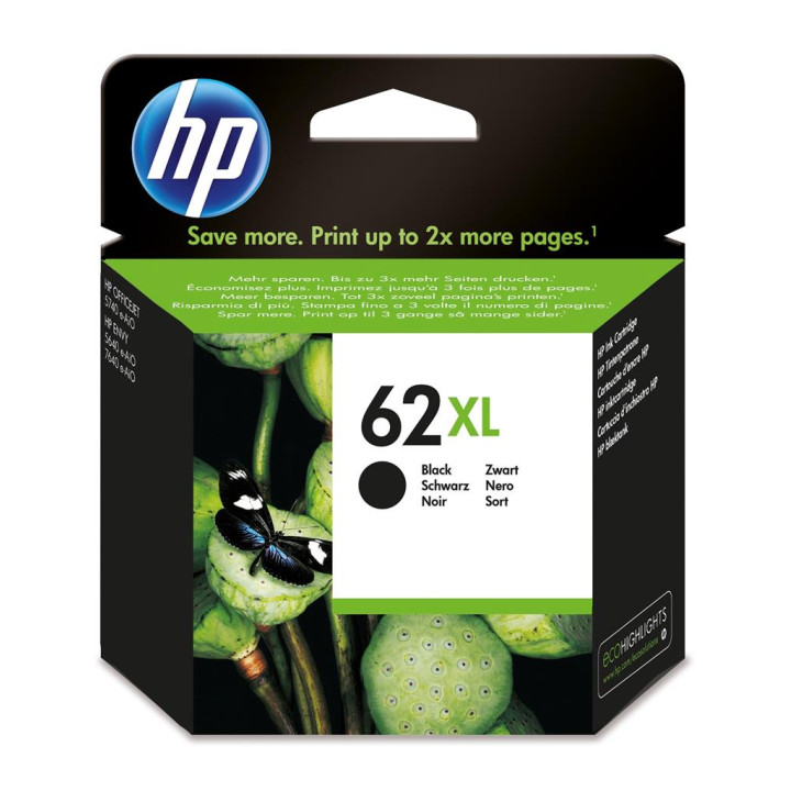 Original HP Black Ink Cartridge 62XL for Envy 5640 AIO | OfficeJet 200 Mobile | OfficeJet 250 Mobile AIO 600 "C2P05AE"