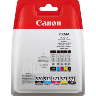 Combo-Csomag Eredeti Canon CMYKPB PGI-570B/CLI-571 Pixma MG5750|MG5751|MG6850|MG6851|MG7750|MG7751|MG7752|TS5050|TS5051|TS5053|T