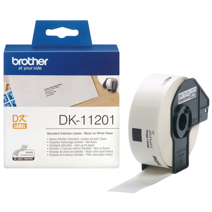 Континуираща лента хартия Original Brother Черна на бяла DK11201 за P-TOUCH QL-1100|QL-1110|QL-800|L-810|QL-1050|QL-1060|QL-500|