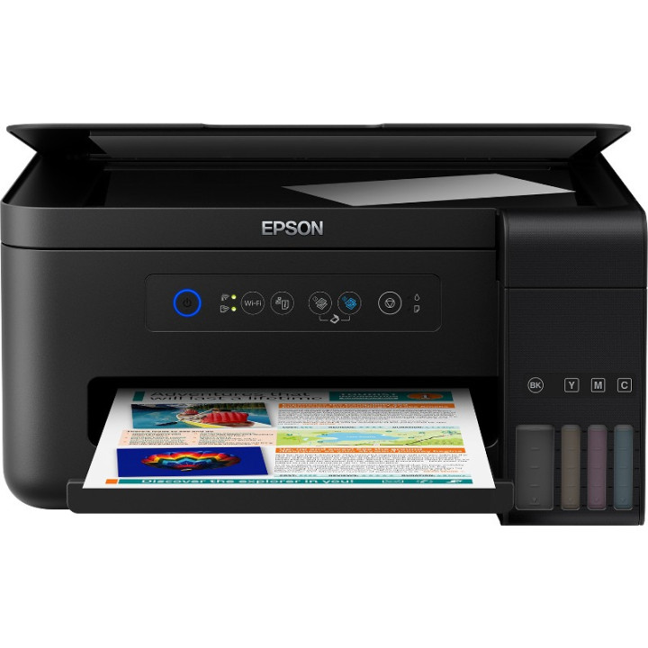 Мултифункционален мастиленоструен CISS цвят Epson L4150 A4 Функции: Печат|Сканиране|Копиране, Скорост на печат моно: 33 стр./мин