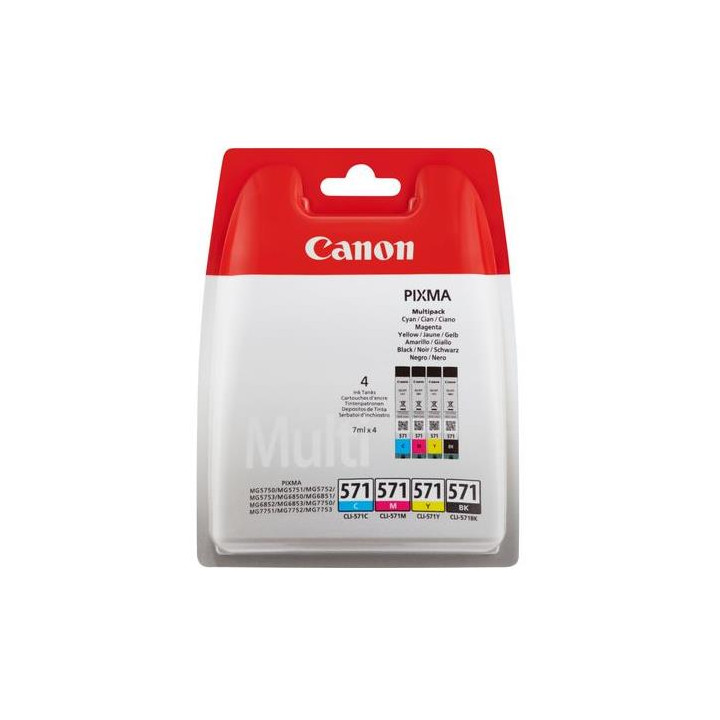 Combo-Pack Original Canon CMYK, CLI-571MULTI, pentru Pixma MG5750|MG5751|MG6850|MG6851|MG7750|MG7751|MG7752|TS5050|TS5051|TS5053
