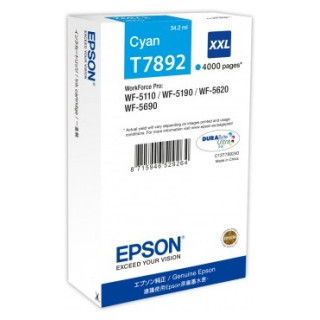 Cartus Cerneala Original Epson Cyan, T789240, pentru Workforce Pro WP-5110|51490|5620|5690, , (timbru verde 0.15 lei), "C13T7892