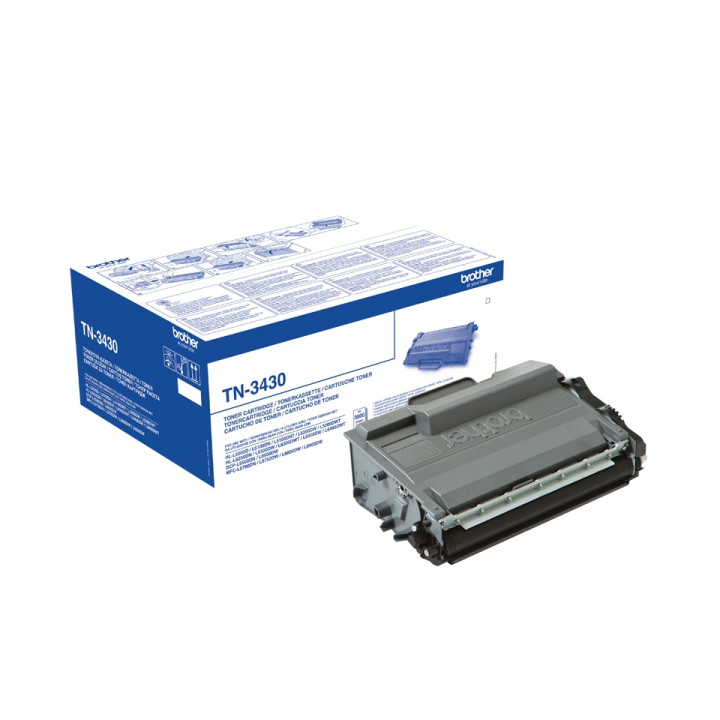 Original Brother Black Toner TN3430 for DCP-L5500, 3K pages.