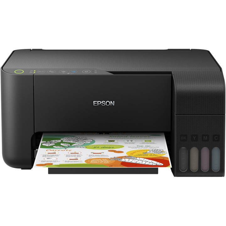 Многофункционален цветен принтер Epson L3150 A4 Функции: Печат|Сканиране|Копиране, Скорост на печат моно: 10 стр./мин, Скорост н