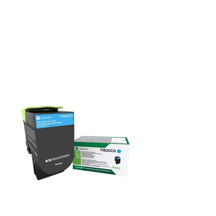 Original Lexmark Cyan Toner 71B20C0 for CX317 | CS317 | CX417 | CS417, 2.5K