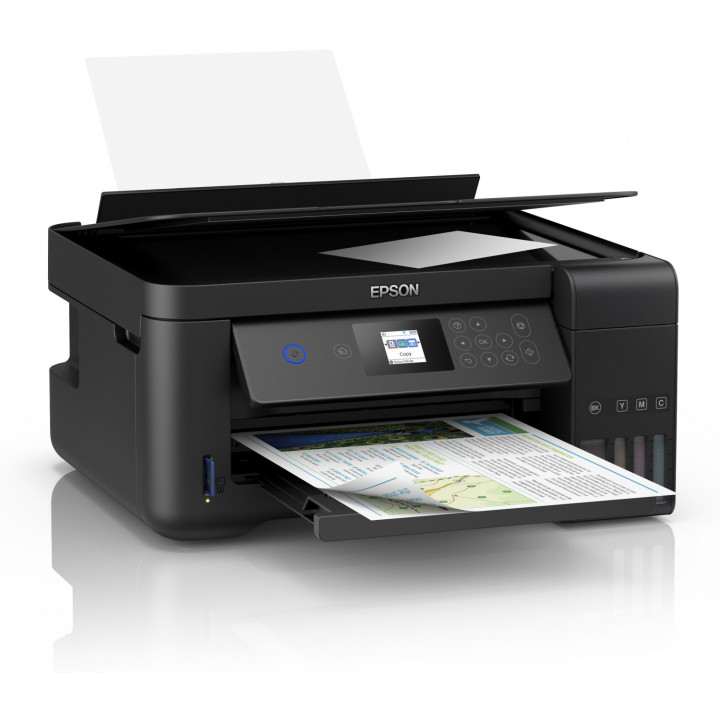 Мултифункционален мастиленоструен CISS цветен принтер Epson L4160 A4 Функции: Печат|Сканиране|Копиране, Скорост на печат моно: 3