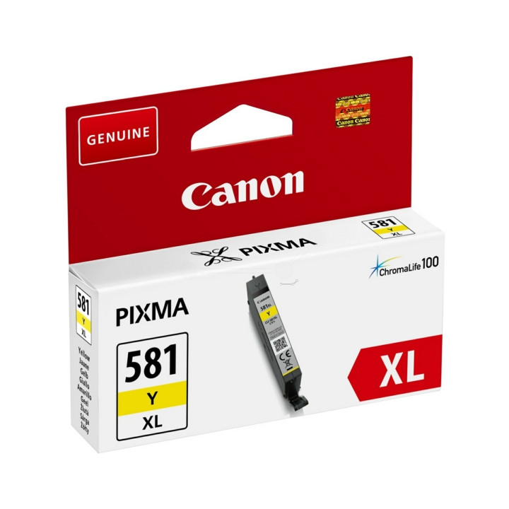 Original Canon Yellow Ink Cartridge CLI-581XLY for Pixma TR7550, TR8550, TS6150, TS6250, TS705, TS8150, TS8250, TS9150, TS9155, 