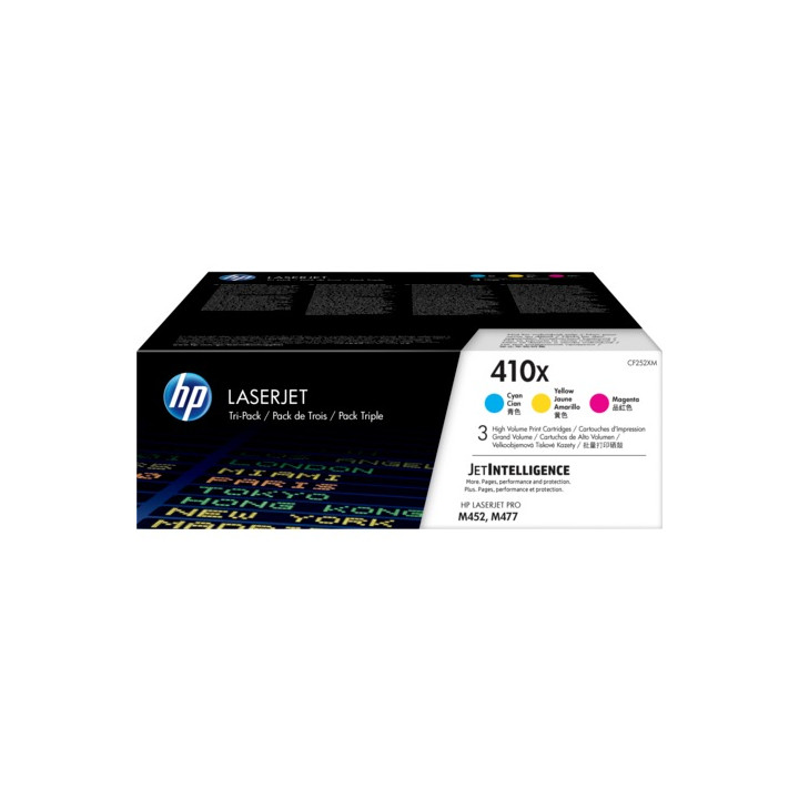 Combo-Pack Original HP CMY, nr.410X, pentru M377|M452|M477, 3X5K, (timbru verde 1.2 lei) , "CF252XM"