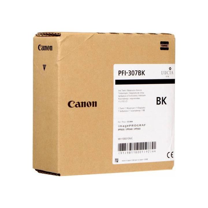 Оригинален мастилен картридж Canon Black PFI-307BK за IPF 830|840|850 330ml NOPP "CF9811B001AA"