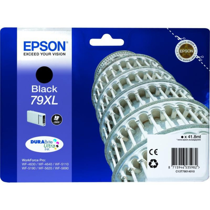 Original Epson Black Ink Cartridge T790140 for Workforce Pro WP-5110 | 51490 | 5620 | 5690 "C13T79014010" (RAPO)