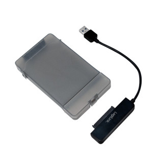 USB LOGILINK кабел адаптер USB 3.0 (T) към S-ATA (T) 10см адаптер USB за HDD S-ATA 2.5" защитен корпус за HDD черен "AU0037"